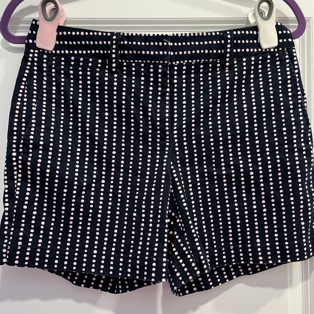 Lands End Navy Shorts with Pink Dots